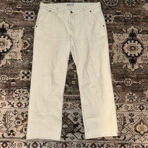 Abercrombie & Fitch Cream baggy mid rise straight Denim Jeans